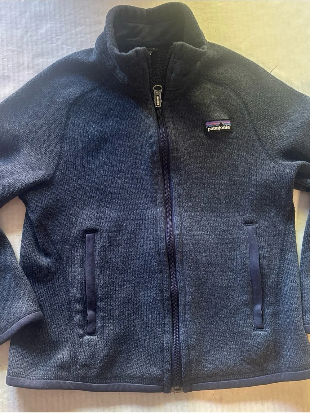 Patagonia Youth (5-6) Navy Blue Fleece Jacket with Logo